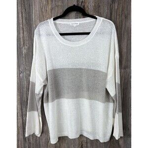 Newbury Kustom Crewneck Lightweight Striped‎ Sweater Size L Coastal Beach Summer